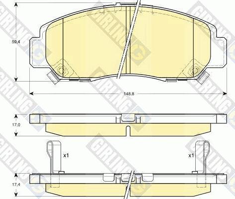 Girling 6132689 - Kit pastiglie freno, Freno a disco autozon.pro