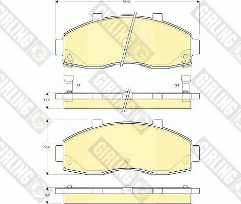 Girling 6132639 - Kit pastiglie freno, Freno a disco autozon.pro