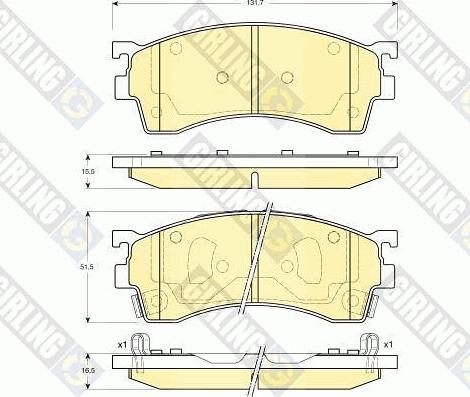 Girling 6132099 - Kit pastiglie freno, Freno a disco autozon.pro