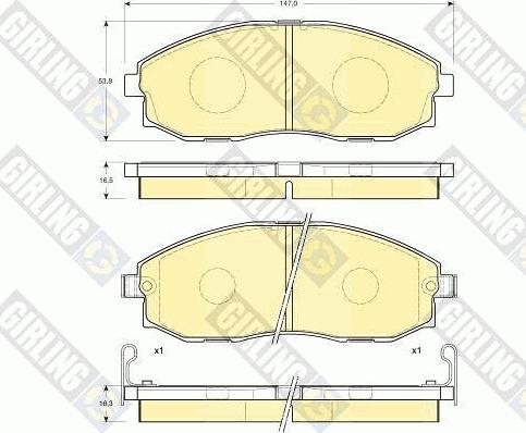 Girling 6132019 - Kit pastiglie freno, Freno a disco autozon.pro