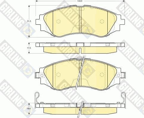 Girling 6132169 - Kit pastiglie freno, Freno a disco autozon.pro