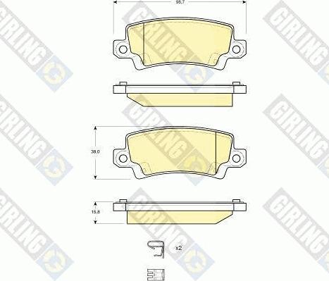 Girling 6132891 - Kit pastiglie freno, Freno a disco autozon.pro