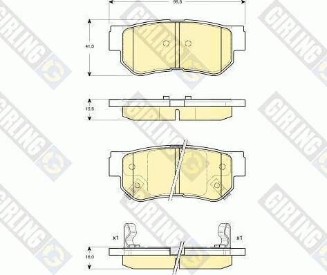 Girling 6132849 - Kit pastiglie freno, Freno a disco autozon.pro