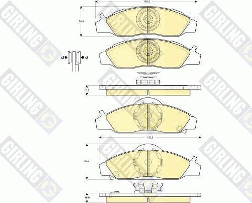 Girling 6132811 - Kit pastiglie freno, Freno a disco autozon.pro