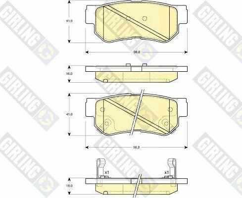 Girling 6132829 - Kit pastiglie freno, Freno a disco autozon.pro