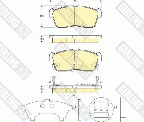 Girling 6132369 - Kit pastiglie freno, Freno a disco autozon.pro