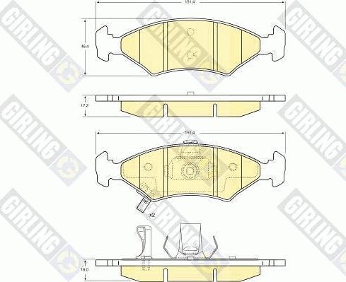 Girling 6132242 - Kit pastiglie freno, Freno a disco autozon.pro