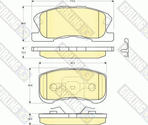 Girling 6132209 - Kit pastiglie freno, Freno a disco autozon.pro