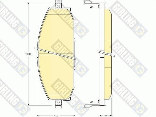 Girling 6132229 - Kit pastiglie freno, Freno a disco autozon.pro