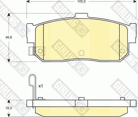 Girling 6132749 - Kit pastiglie freno, Freno a disco autozon.pro