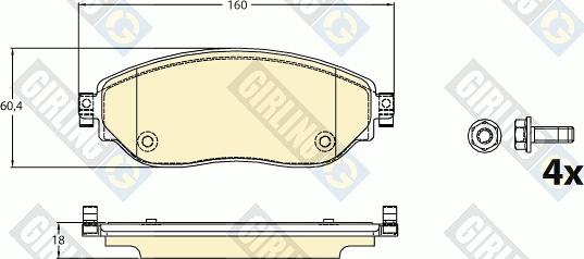 Girling 6120961 - Kit pastiglie freno, Freno a disco autozon.pro