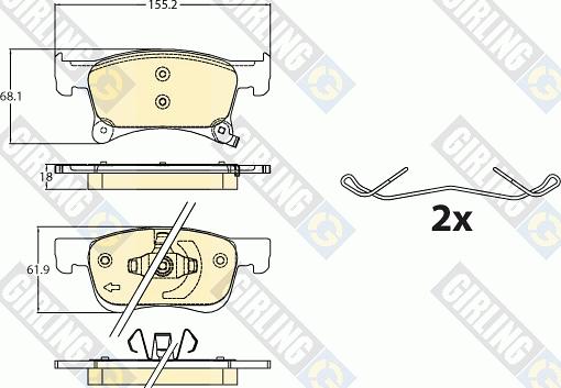 Girling 6120912 - Kit pastiglie freno, Freno a disco autozon.pro