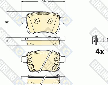 Girling 6120931 - Kit pastiglie freno, Freno a disco autozon.pro