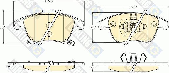 Girling 6120922 - Kit pastiglie freno, Freno a disco autozon.pro