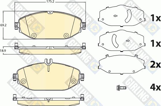 Girling 6120971 - Kit pastiglie freno, Freno a disco autozon.pro