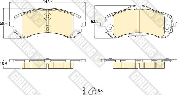 Girling 6120443 - Kit pastiglie freno, Freno a disco autozon.pro