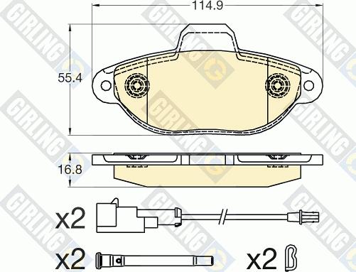 Girling 6120411 - Kit pastiglie freno, Freno a disco autozon.pro