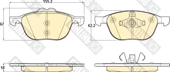 Girling 6120432 - Kit pastiglie freno, Freno a disco autozon.pro