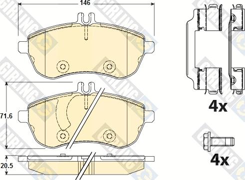 Girling 6120561 - Kit pastiglie freno, Freno a disco autozon.pro