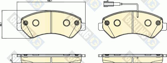 Girling 6120695 - Kit pastiglie freno, Freno a disco autozon.pro