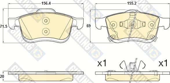 Girling 6120602 - Kit pastiglie freno, Freno a disco autozon.pro