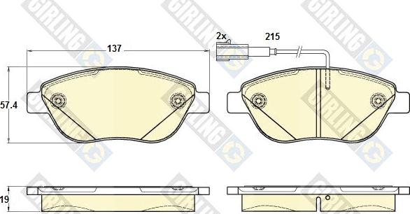 Girling 6120013 - Kit pastiglie freno, Freno a disco autozon.pro