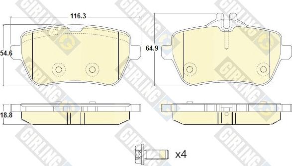 Girling 6120141 - Kit pastiglie freno, Freno a disco autozon.pro