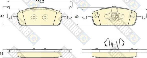 Girling 6120162 - Kit pastiglie freno, Freno a disco autozon.pro