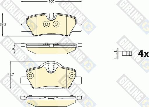 Girling 6120881 - Kit pastiglie freno, Freno a disco autozon.pro