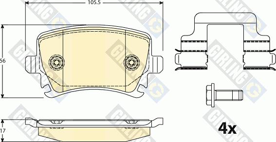 Girling 6120831 - Kit pastiglie freno, Freno a disco autozon.pro