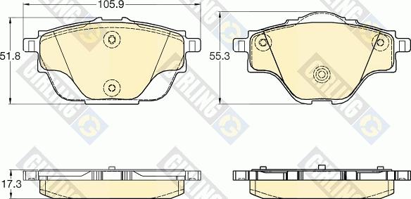 Girling 6120344 - Kit pastiglie freno, Freno a disco autozon.pro