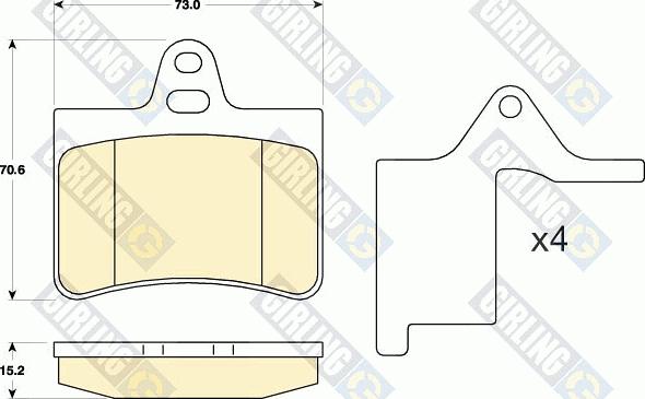 Girling 6120308 - Kit pastiglie freno, Freno a disco autozon.pro