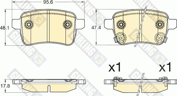 Girling 6120321 - Kit pastiglie freno, Freno a disco autozon.pro