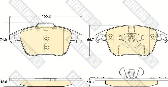 Girling 6120252 - Kit pastiglie freno, Freno a disco autozon.pro