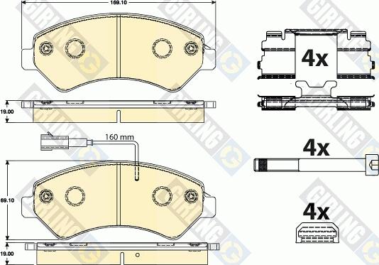 Girling 6120725 - Kit pastiglie freno, Freno a disco autozon.pro