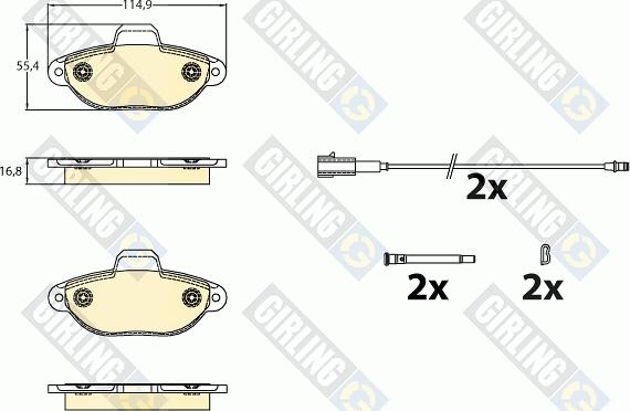 Girling 6121413 - Kit pastiglie freno, Freno a disco autozon.pro