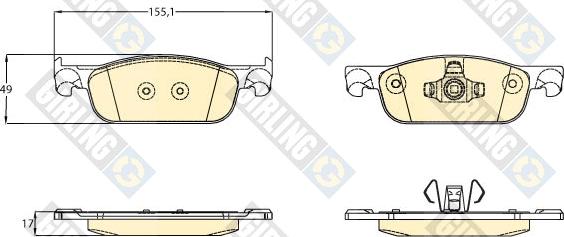 Girling 6121572 - Kit pastiglie freno, Freno a disco autozon.pro