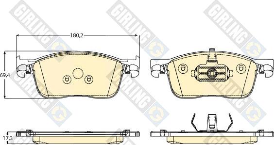 Girling 6121692 - Kit pastiglie freno, Freno a disco autozon.pro