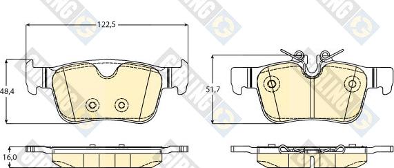 Girling 6121688 - Kit pastiglie freno, Freno a disco autozon.pro