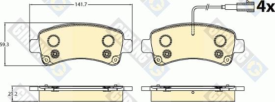 Girling 6121065 - Kit pastiglie freno, Freno a disco autozon.pro