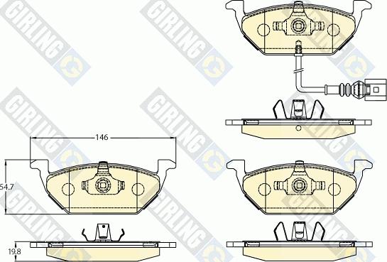 Girling 6121082 - Kit pastiglie freno, Freno a disco autozon.pro