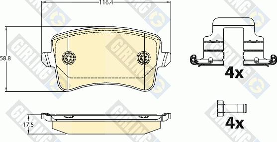 Girling 6121071 - Kit pastiglie freno, Freno a disco autozon.pro