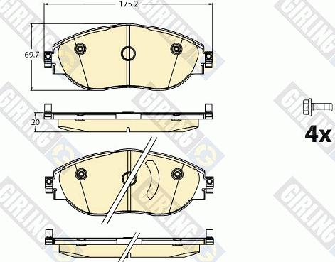 Girling 6121141 - Kit pastiglie freno, Freno a disco autozon.pro