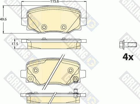 Girling 6121161 - Kit pastiglie freno, Freno a disco autozon.pro