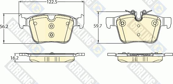 Girling 6121102 - Kit pastiglie freno, Freno a disco autozon.pro