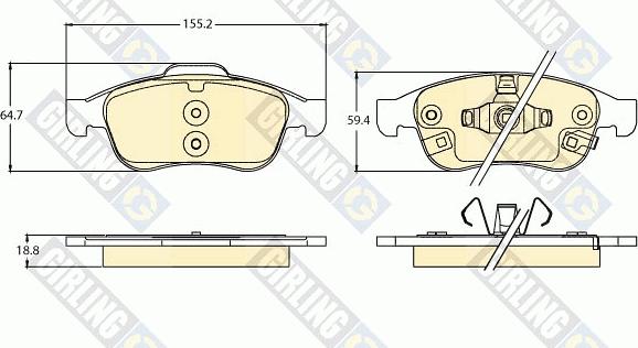 Girling 6121112 - Kit pastiglie freno, Freno a disco autozon.pro