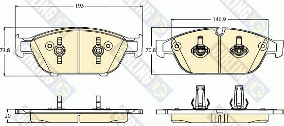 Girling 6121132 - Kit pastiglie freno, Freno a disco autozon.pro