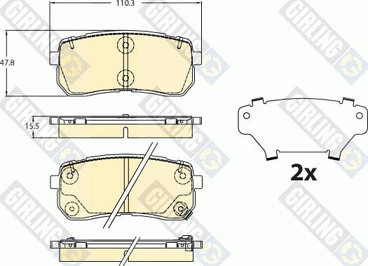 Girling 6121127 - Kit pastiglie freno, Freno a disco autozon.pro