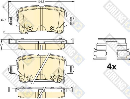 Girling 6121801 - Kit pastiglie freno, Freno a disco autozon.pro