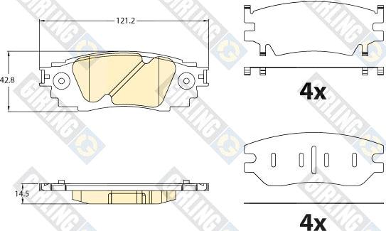 Girling 6121836 - Kit pastiglie freno, Freno a disco autozon.pro